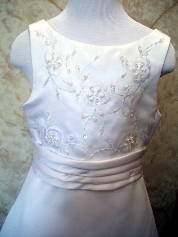 white satin girls dress